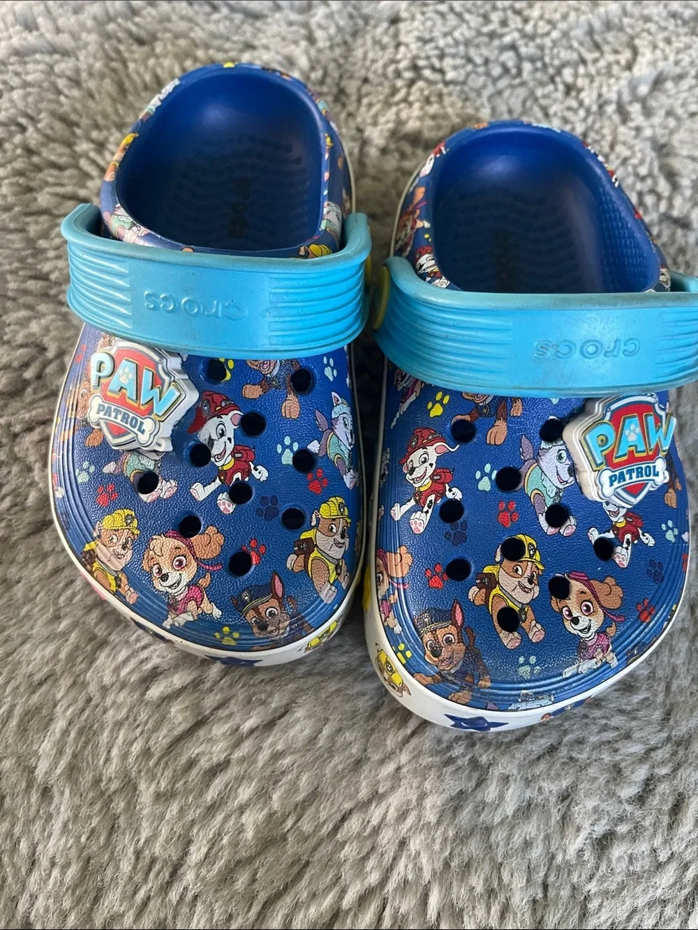 Crocs Paw Patrol Blue Character Slip-On Clogs with Heel Strap